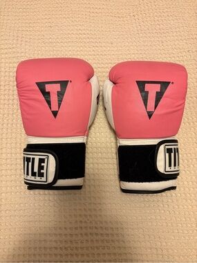 Title Pink Leather Boxing Gloves Gel Enforced Lining Great Condition Large